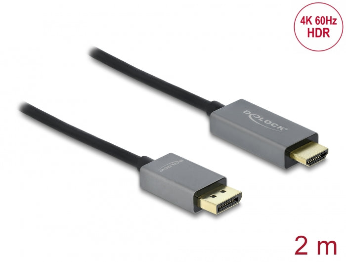 Delock 85929 Active Displayport 1.4 To Hdmi Cable 4K 60 Hz (Hdr) 2 M