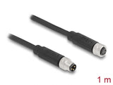 Delock 80138 M8 A-Coded 3 Pin Cable Male To Female Pur (Tpu) 1 M