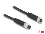 Delock 80143 M8 A-Coded 4 Pin Cable Male To Female Pur (Tpu) 2 M