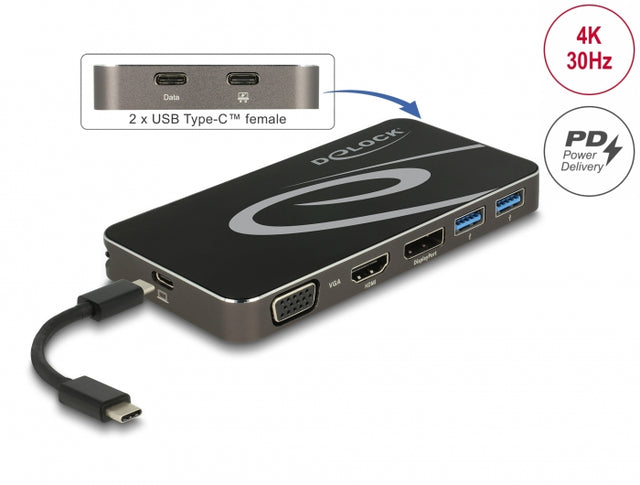 Delock 87773 Usb Type-C™ 3.2 Dockingstation 4K Hdmi Dp