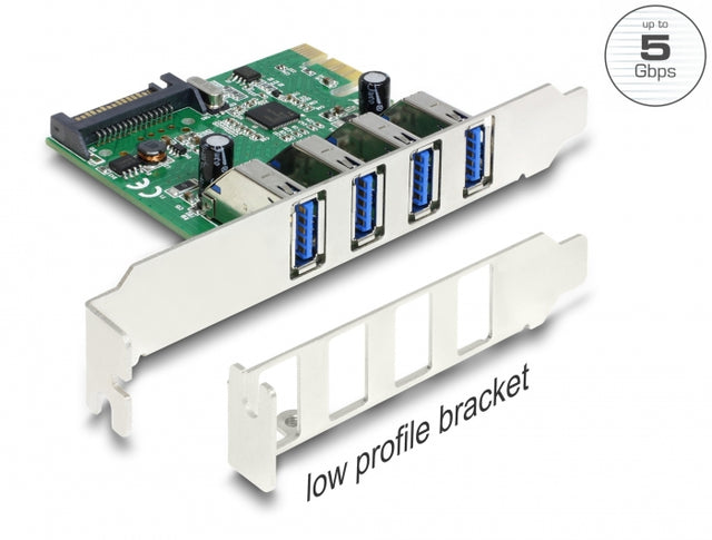 Delock 89360 Pci Express X1 Card To 4 X External Usb Type-A Female Usb 5 Gbps