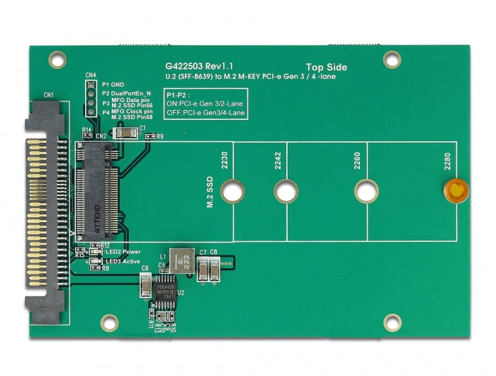 Delock 62696 Converter U.2 Sff-8639 > M.2 Nvme Key M