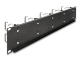 Delock 66919 19″ Cable Management Routing Panel With 10 Metal Hooks 2U Black