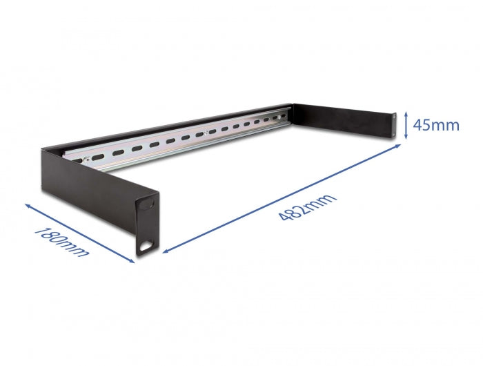 Delock 66883 19″ Din Rail Panel 1U Black