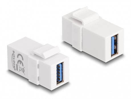 Delock 87832 Keystone Module Usb 3.0 A Female To Usb 3.0 A Female White (1:1)