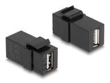 Delock 87829 Keystone Module Usb 2.0 A Female To Usb 2.0 A Female Black