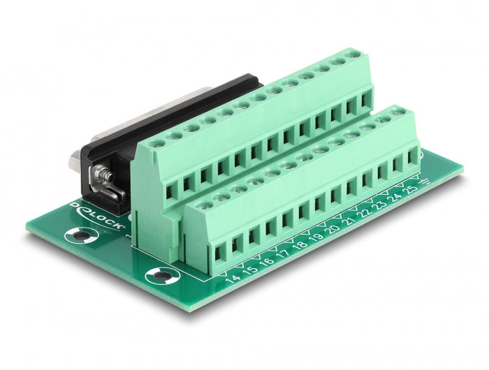 Delock 66912 D-Sub 25 Pin Female To Terminal Block For Din Rail