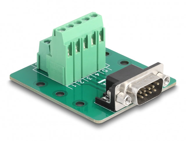 Delock 66907 D-Sub 9 Pin Male To Terminal Block For Din Rail