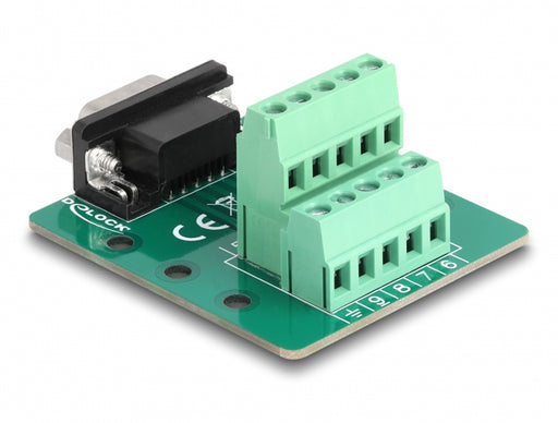 Delock 66907 D-Sub 9 Pin Male To Terminal Block For Din Rail