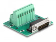 Delock 66909 D-Sub 15 Pin Male To Terminal Block For Din Rail