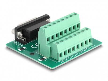 Delock 66910 D-Sub 15 Pin Female To Terminal Block For Din Rail