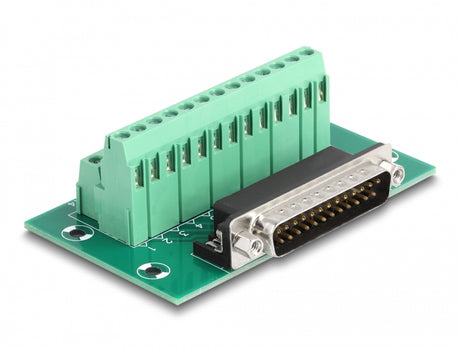 Delock 66911 D-Sub 25 Pin Male To Terminal Block For Din Rail