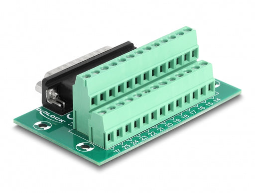 Delock 66911 D-Sub 25 Pin Male To Terminal Block For Din Rail