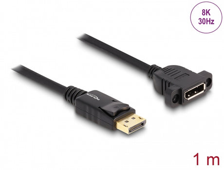 Delock 87825 Displayport 1.4 Cable 8K 30 Hz Male To Female 1 M