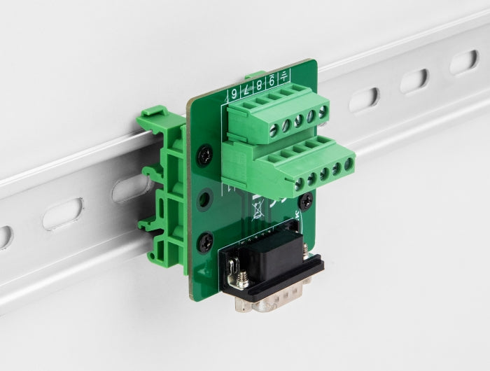 Delock 66907 D-Sub 9 Pin Male To Terminal Block For Din Rail