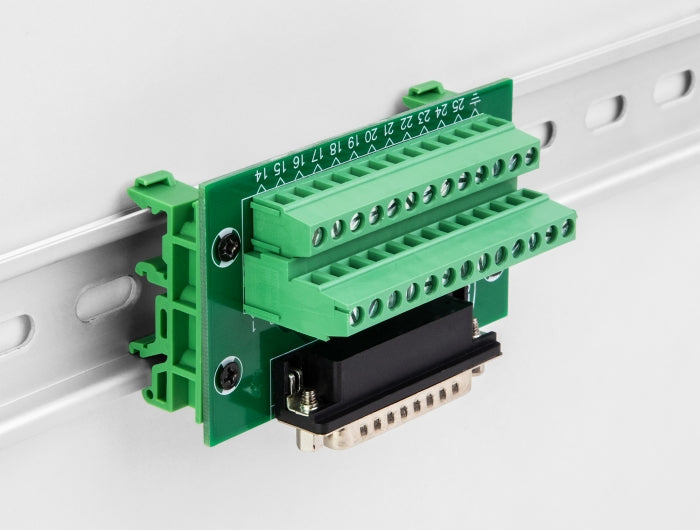 Delock 66911 D-Sub 25 Pin Male To Terminal Block For Din Rail