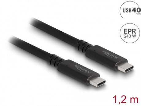 Delock 80009 Usb4™ 40 Gbps Coaxial Cable 1.2 M Usb Pd 3.1 Extended Power Range