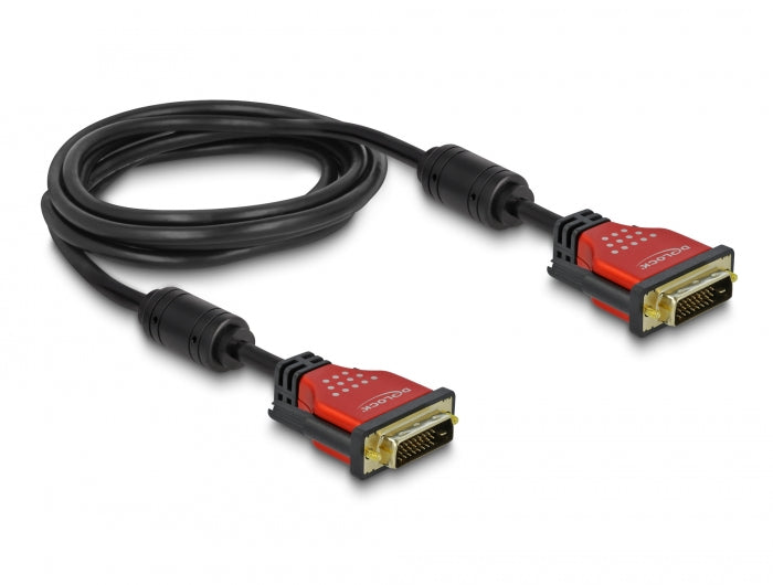 Delock 84346 Cable Dvi 24+1 Male > Dvi 24+1 Male 3 M Red Metal