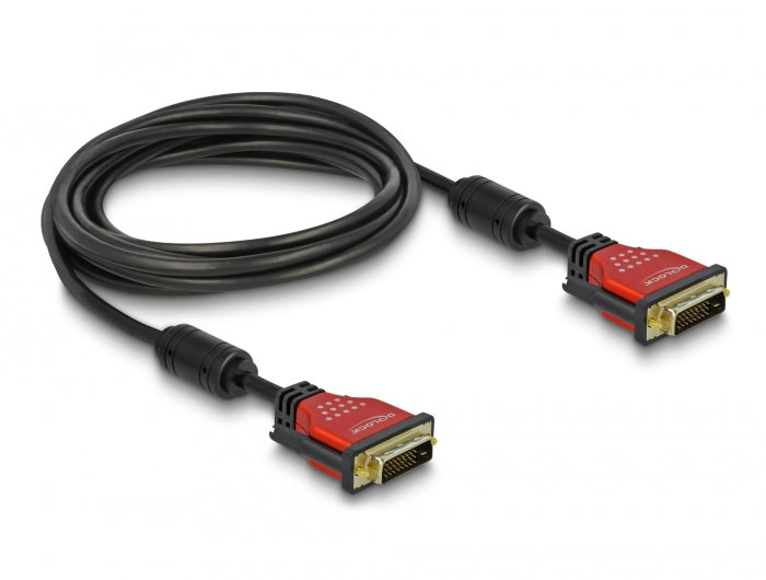 Delock 85676 Cable Dvi 24+1 Male > Dvi 24+1 Male 5 M Red Metal