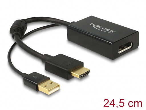 Delock 62667 Adapter Hdmi-A Male > Displayport 1.2 Female Black