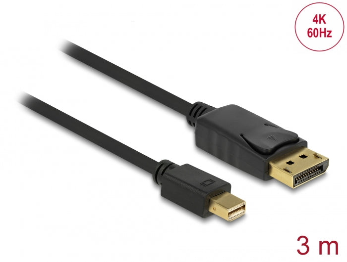 Delock 82699 Cable Mini Displayport 1.2 Male > Displayport Male 4K 60 Hz 3.0 M