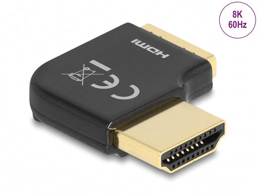 Delock 60015 Hdmi Adapter Male To Female 90° Right Angled 8K 60 Hz Metal