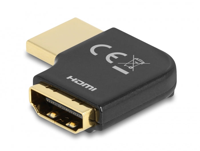 Delock 60015 Hdmi Adapter Male To Female 90° Right Angled 8K 60 Hz Metal