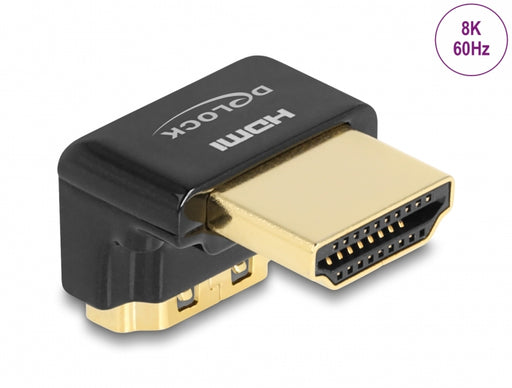 Delock 60016 Hdmi Adapter Male To Female 90° Downwards Angled 8K 60 Hz Metal