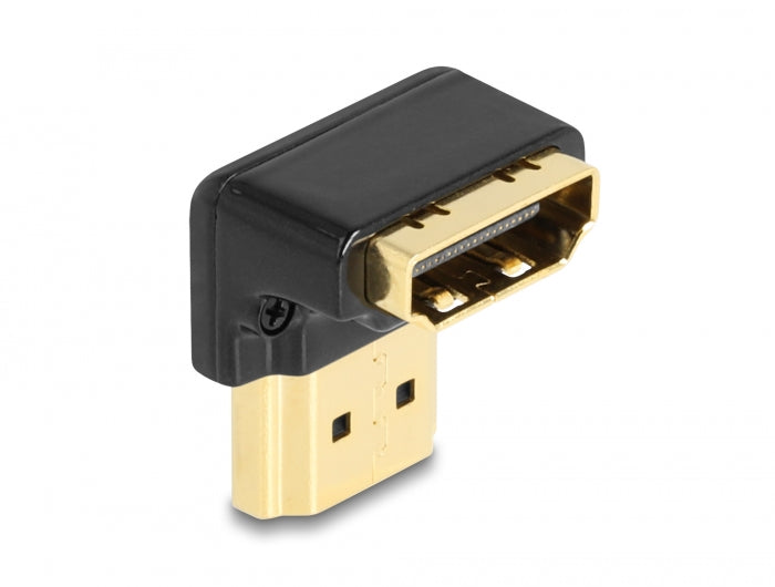 Delock 60016 Hdmi Adapter Male To Female 90° Downwards Angled 8K 60 Hz Metal