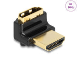 Delock 60017 Hdmi Adapter Male To Female 90° Upwards Angled 8K 60 Hz Metal