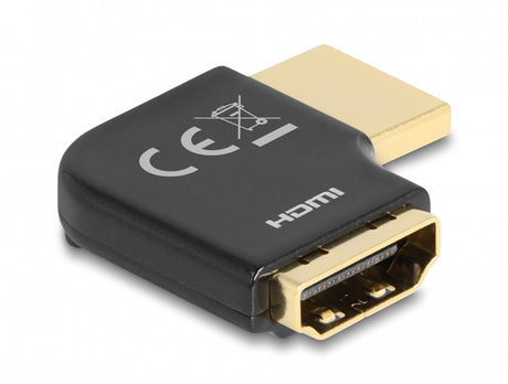 Delock 60018 Hdmi Adapter Male To Female 90° Left Angled 8K 60 Hz Metal