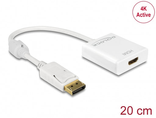 Delock 62608 Adapter Displayport 1.2 Male > Hdmi Female 4K Active White