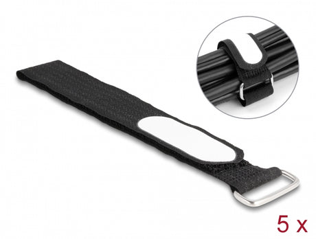 Delock 19608 Hook-And-Loop Cable Tie With Loop And Label Tap L 305 X W 25 Mm