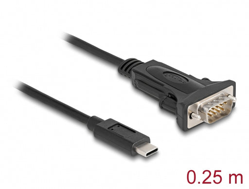 Delock 64125 Adapter Usb Type-C™ To 1 X Serial Rs-232 D-Sub 9 Pin Male 0.25 M