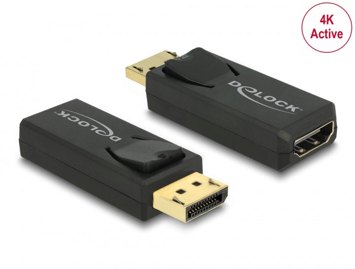 Delock 65573 Adapter Displayport 1.2 Male > Hdmi Female 4K Active Black