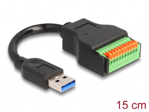 Delock 66240 Usb 3.2 Gen 1 Cable Type-A Male To Terminal Block Adapter