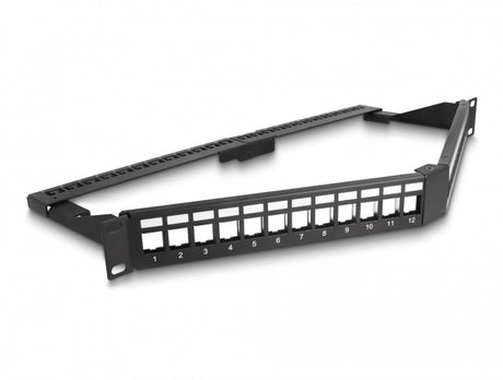 Delock 66976 19″ Keystone Patch Panel 24 Port With Strain Relief 1U Angled