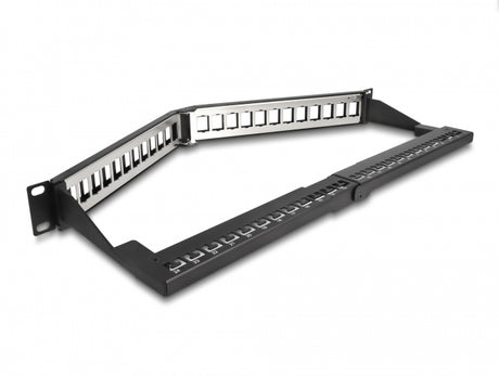 Delock 66976 19″ Keystone Patch Panel 24 Port With Strain Relief 1U Angled