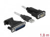 Delock 61308 Adapter Usb 2.0 Type-A > 1 X Serial Db9 Rs-232 + Adapter Db25