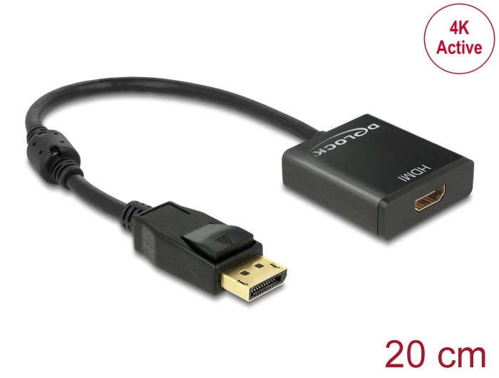 Delock 62607 Adapter Displayport 1.2 Male > Hdmi Female 4K Active Black