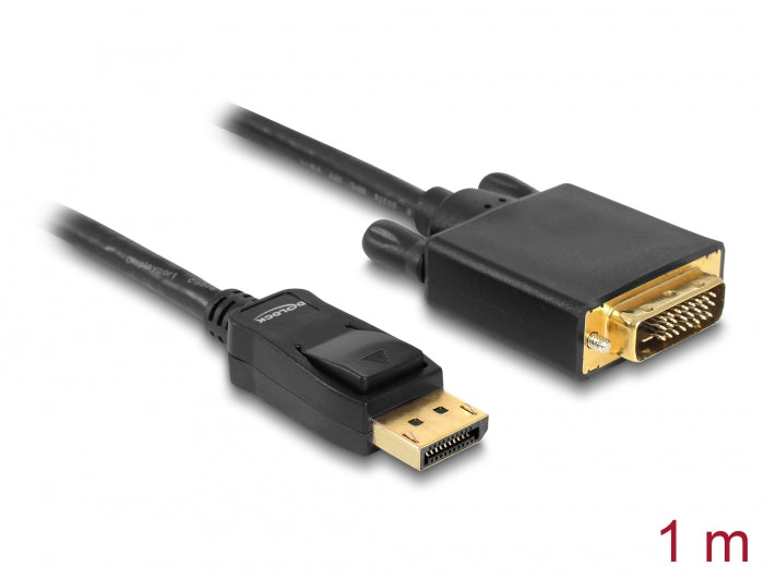 Delock 82590 Cable Displayport 1.1 Male > Dvi 24+1 Male Passive 1 M Black