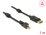 Delock 83721 Cable Mini Displayport 1.2 Male With Screw > Displayport Male 4K