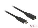 Delock 85532 Usb 10 Gbps Extension Cable Usb Type-C™ Male To Female 0.5 M 4K