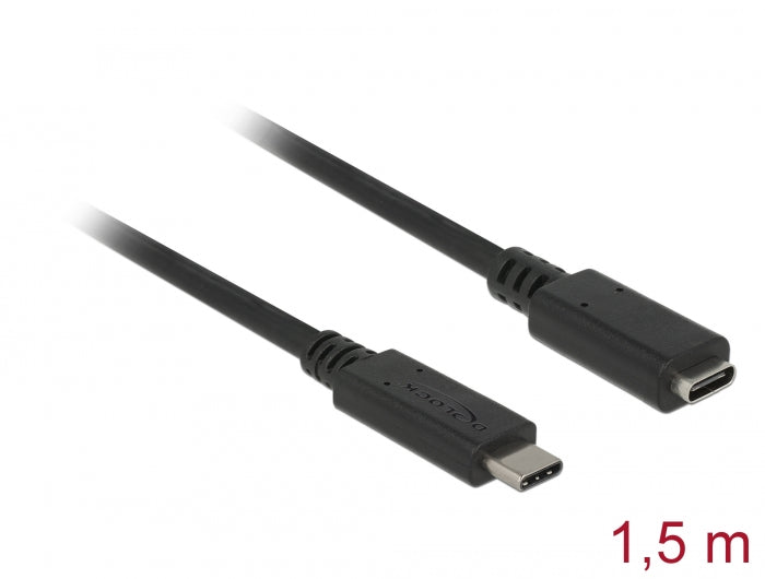 Delock 85534 Usb 10 Gbps Extension Cable Usb Type-C™ Male To Female 1,5 M 4K