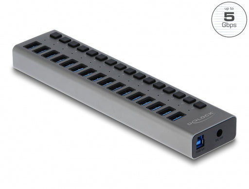 Delock 63739 External Usb 5 Gbps Hub With 16 Ports + Switch