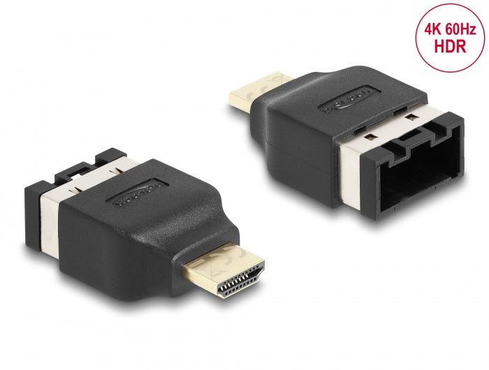 Delock 65963 Hdmi Automotive Adapter Hdmi-E Female To Hdmi-A Male 4K 60 Hz