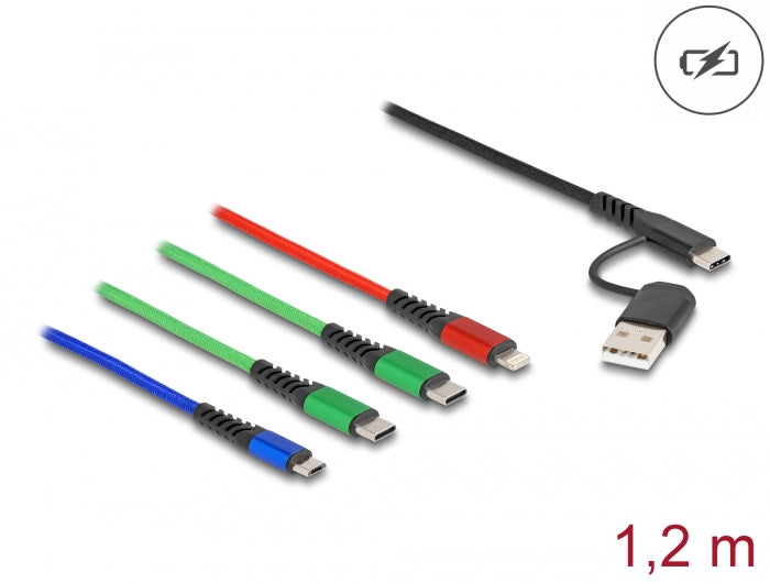 Delock 87035 Usb Charging Cable 4 In 1 Usb Type-A + Usb-C™ To Lightning™