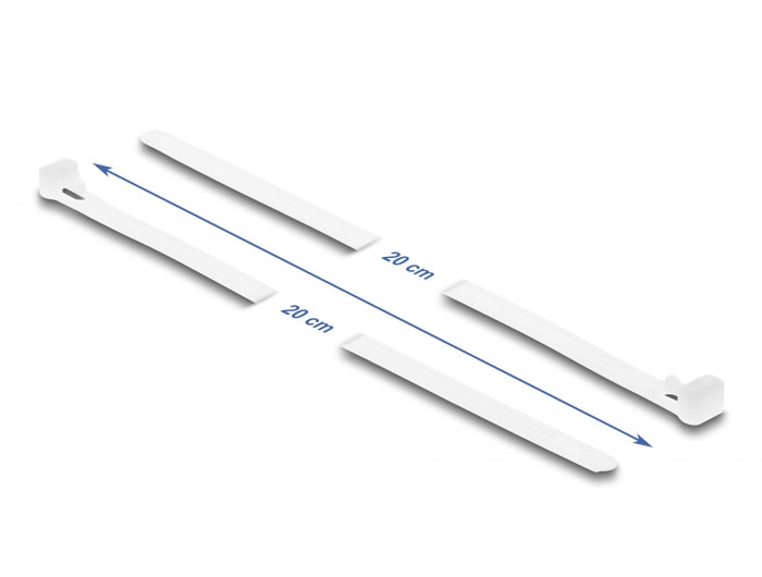 Delock 18644 Cable Ties Reusable L 200 X W 7.2 Mm 100 Pieces White