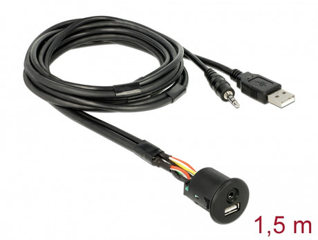 Delock 85718 Cable Usb Type-A Male + 3.5 Mm 4 Pin Stereo Jack Male