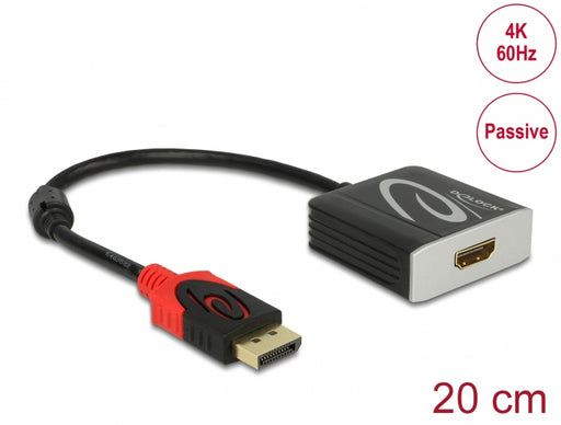 Delock 62719 Adapter Displayport 1.2 Male > Hdmi Female 4K 60 Hz Passive Black